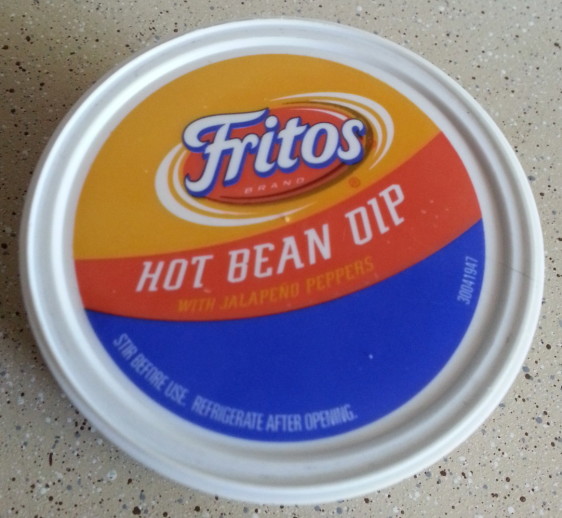 Fritos Hot Bean Dip - Layer 1 of my 7-Layer Mexican Bean Dip