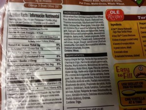 OLE Xtreme Wellness High Fiber Low Carb tortillas - these are the best ones I have found - always soft!