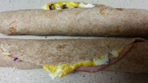 Too much cream cheese and mustard in a tortilla rollup. Wipe it off and use it anyway. I've never had a complaint about the flavor!