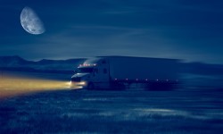 Night Truck Drive in the Desert