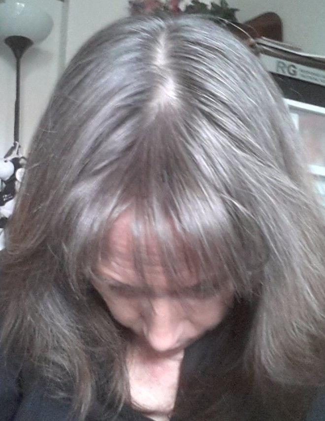 This is what gray does to my medium brown hair... time for it to be gone!